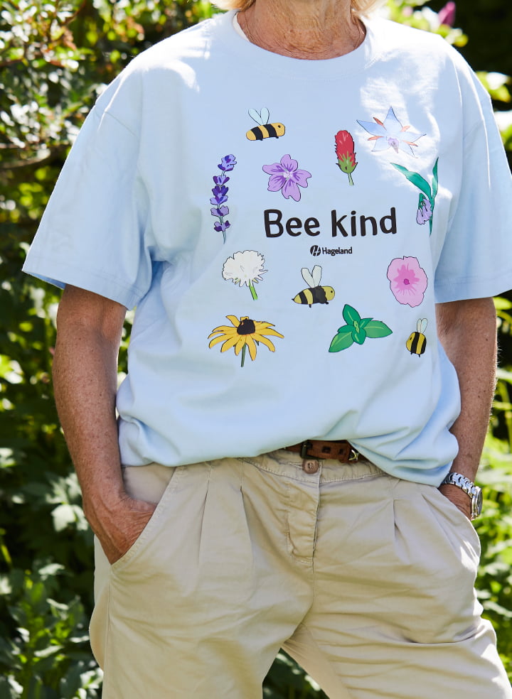 Bee Kind hageland kampanje laget av Fjuz t-skjorte